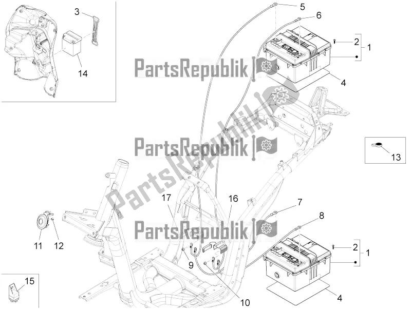 Tutte le parti per il Interruttori Del Telecomando - Batteria - Avvisatore Acustico del Piaggio Liberty Elettrico PPT E 0 2017