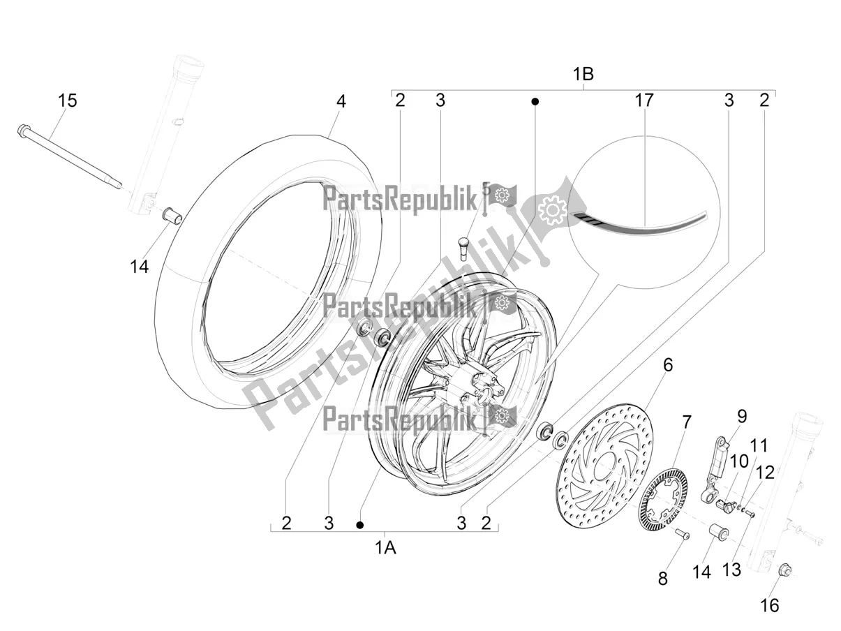 Todas las partes para Rueda Delantera de Piaggio Medley 125 4T IE ABS 2016