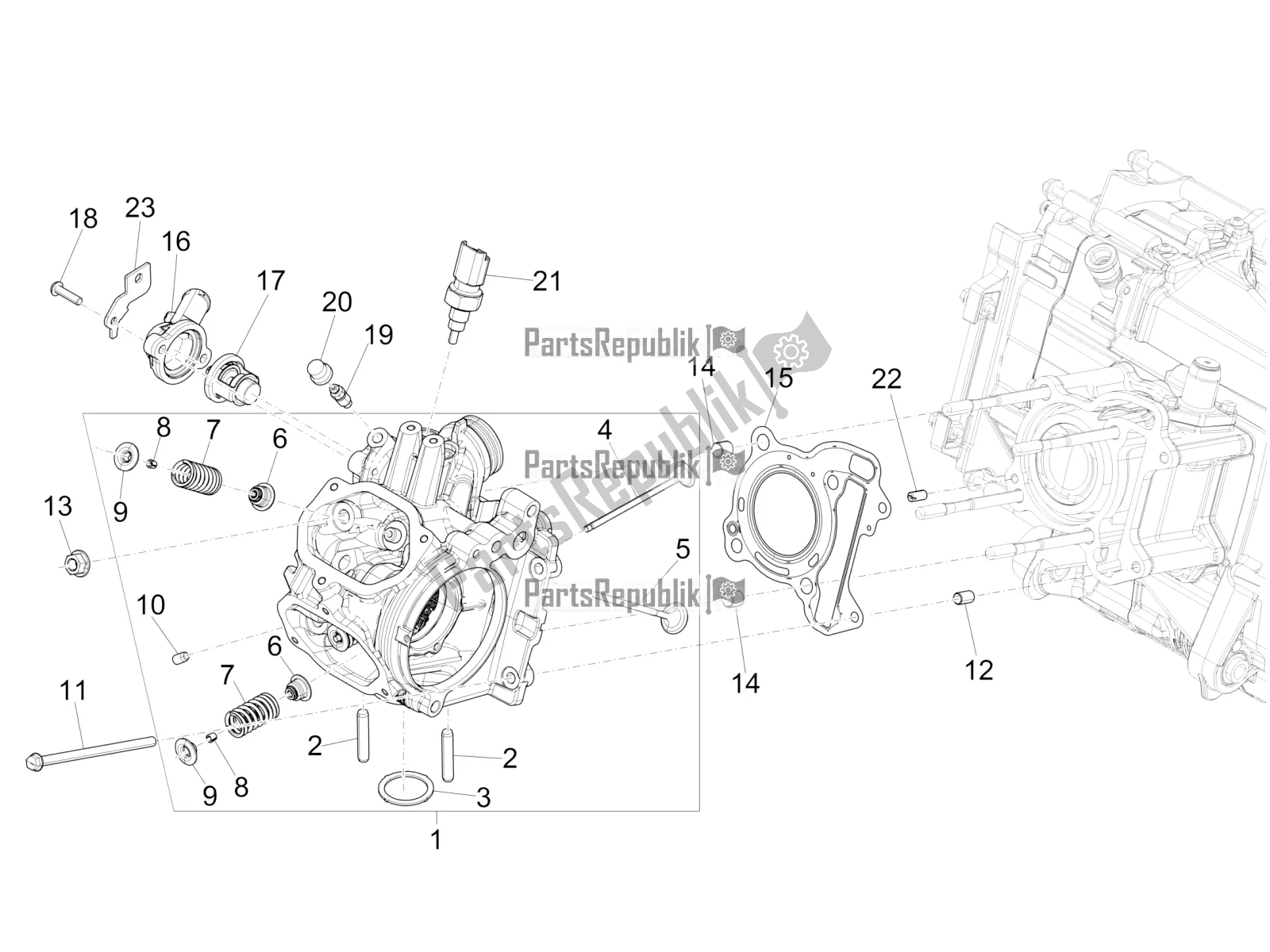 Todas las partes para Unidad Principal - Válvula de Piaggio Medley 125 4T IE ABS 2016