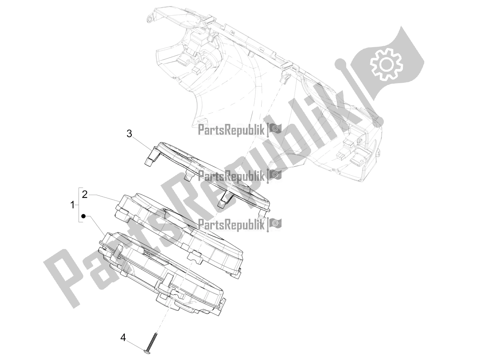 Todas las partes para Combinación De Medidor - Cruscotto de Piaggio Medley 125 4T IE ABS 2016