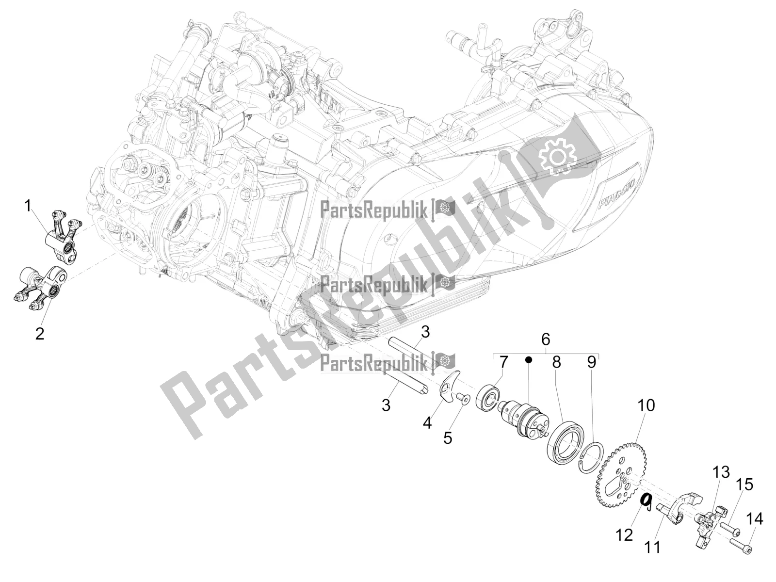 Todas las partes para Unidad De Soporte De Palancas Oscilantes de Piaggio Medley 125 4T IE ABS 2016