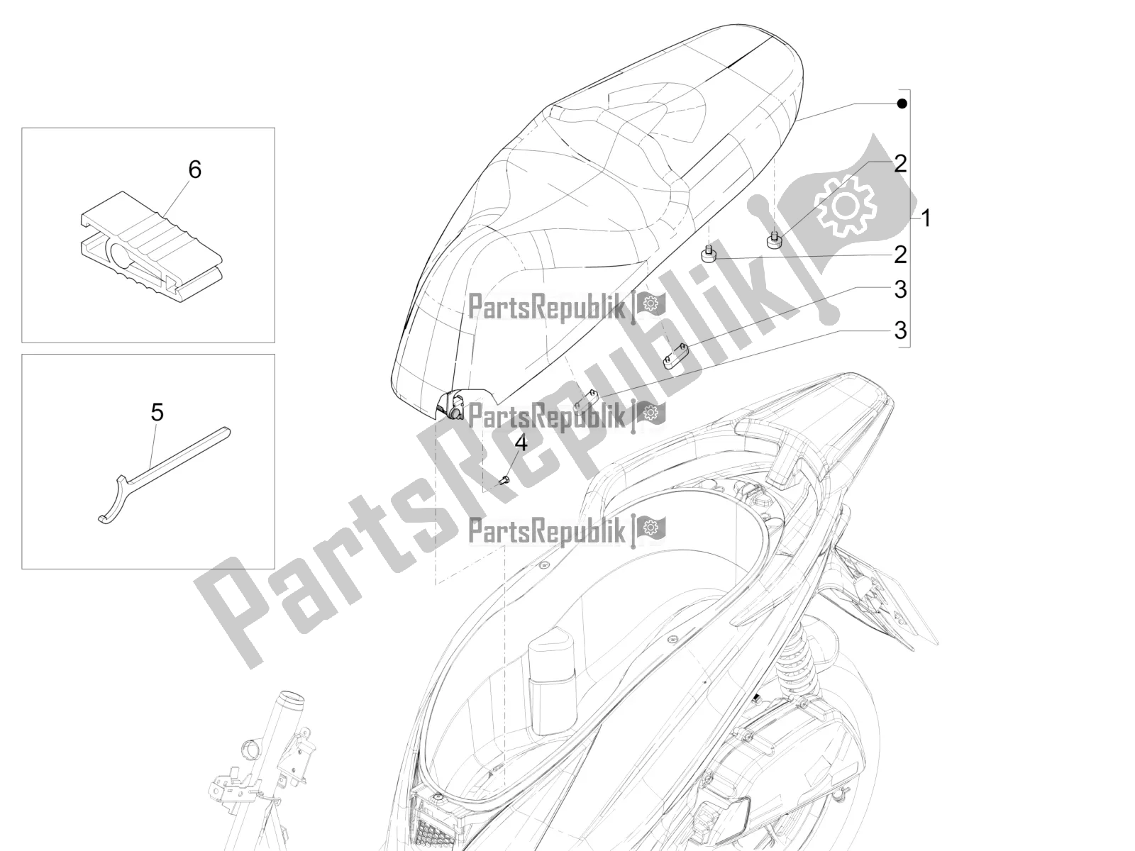 Todas las partes para Silla De Montar / Asientos de Piaggio Medley 125 4T IE ABS 2016