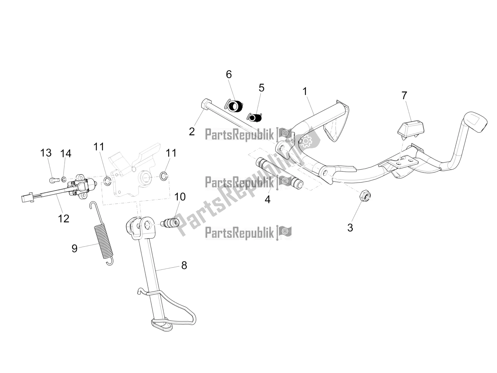 Todas las partes para Soporte / S de Piaggio Medley 125 4T IE ABS 2016