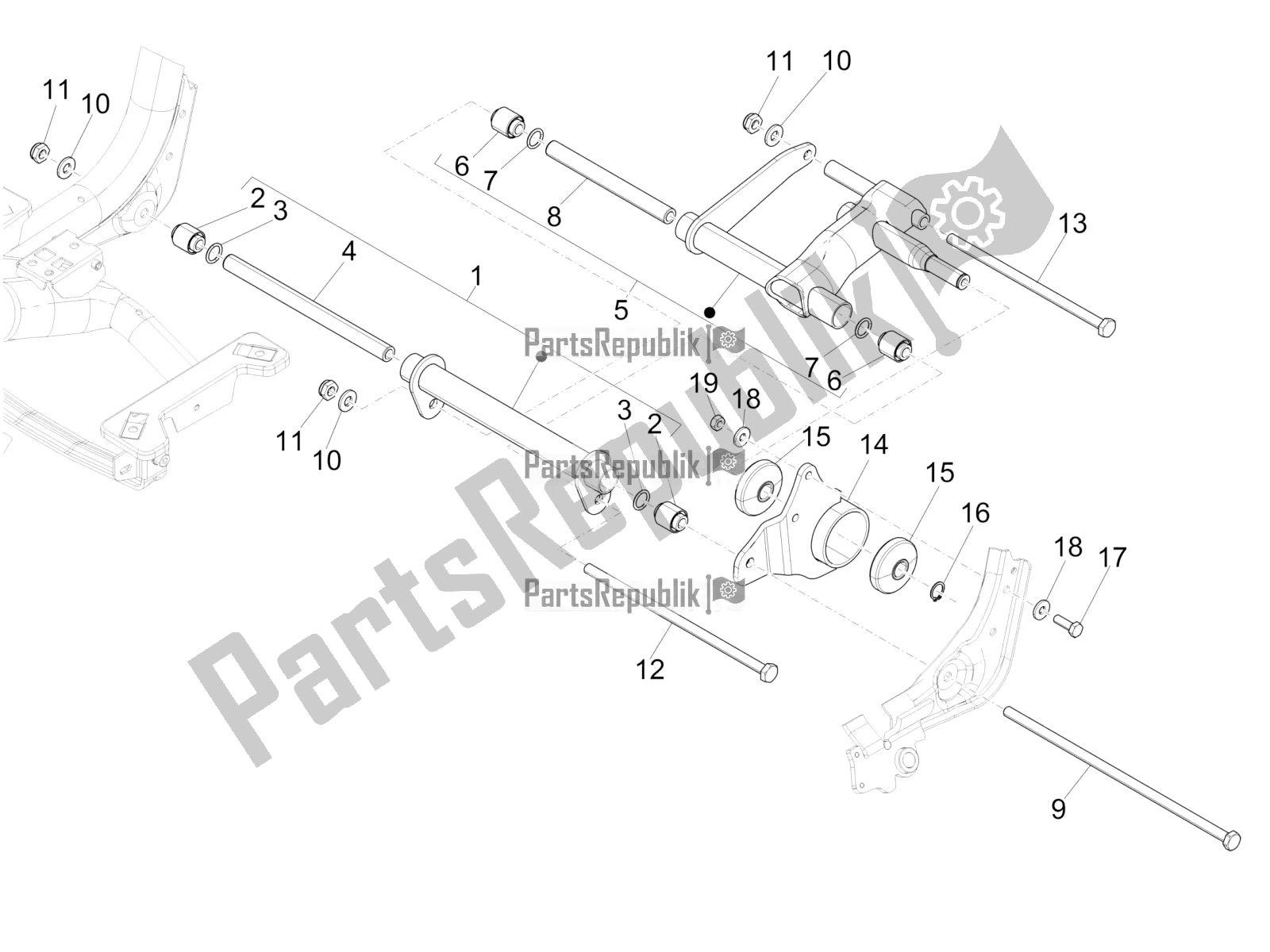 Todas las partes para Brazo Oscilante de Piaggio Medley 125 4T IE ABS 2016