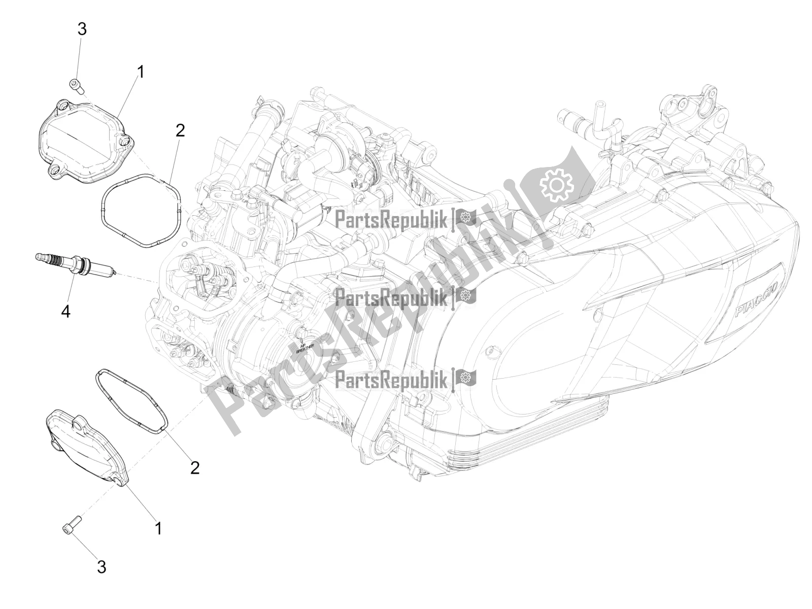 Toutes les pièces pour le Le Couvre-culasse du Piaggio Medley 125 4T IE ABS 2017