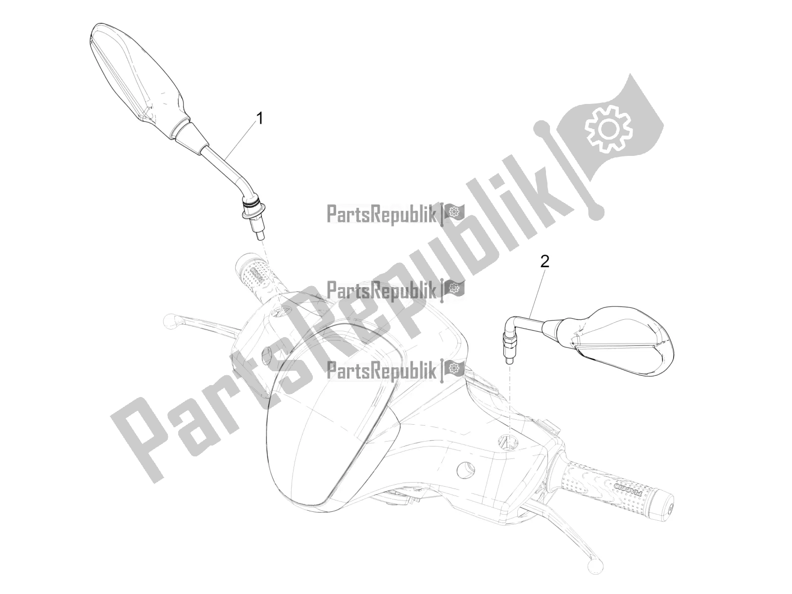 Toutes les pièces pour le Miroir (s) De Conduite du Piaggio Medley 125 4T IE ABS 2017