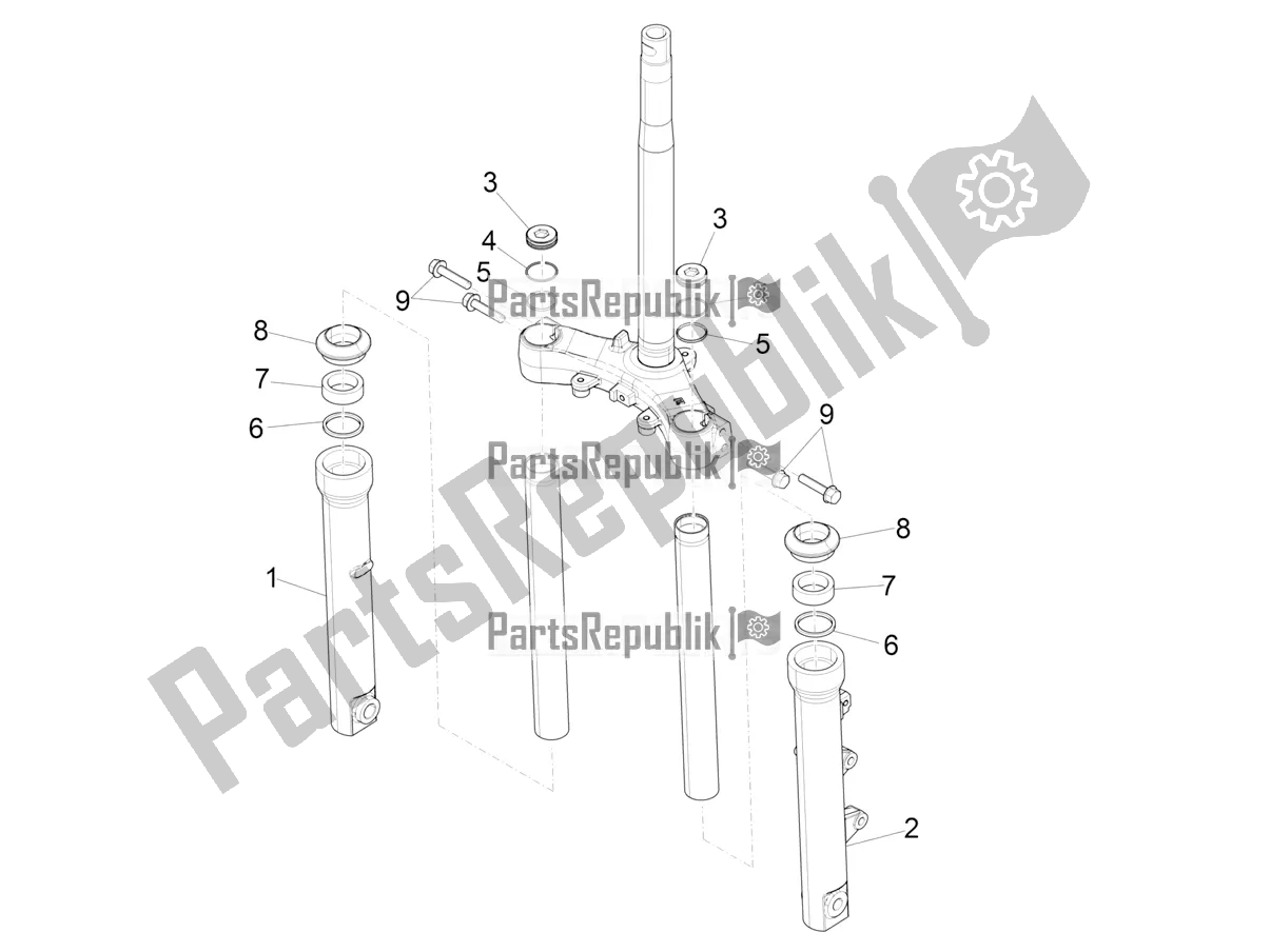 All parts for the Fork's Components (kayaba) of the Piaggio Medley 125 4T IE ABS 2017