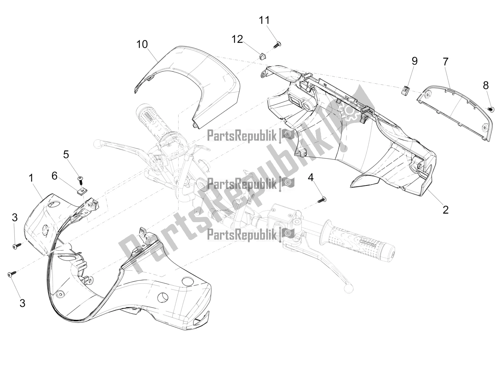 Toutes les pièces pour le Couvertures De Guidon du Piaggio Medley 125 4T IE ABS 2017