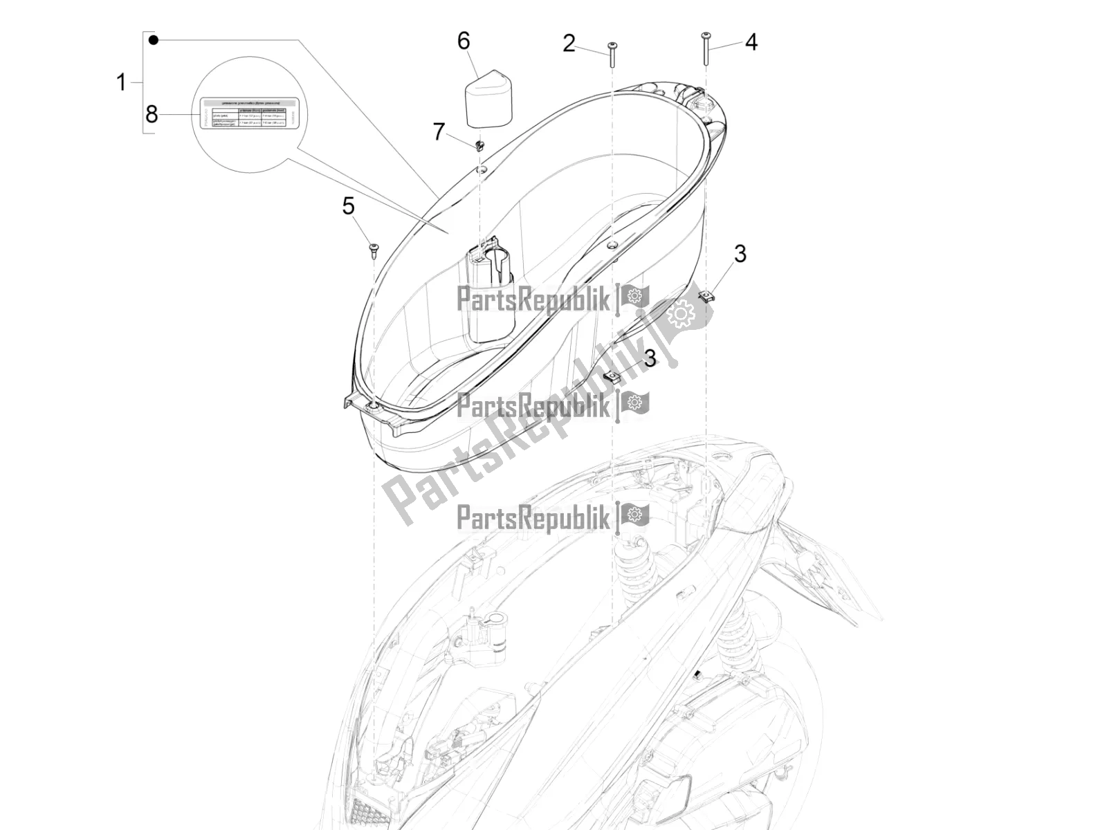 Toutes les pièces pour le Logement De Casque - Sous La Selle du Piaggio Medley 125 4T IE ABS 2017