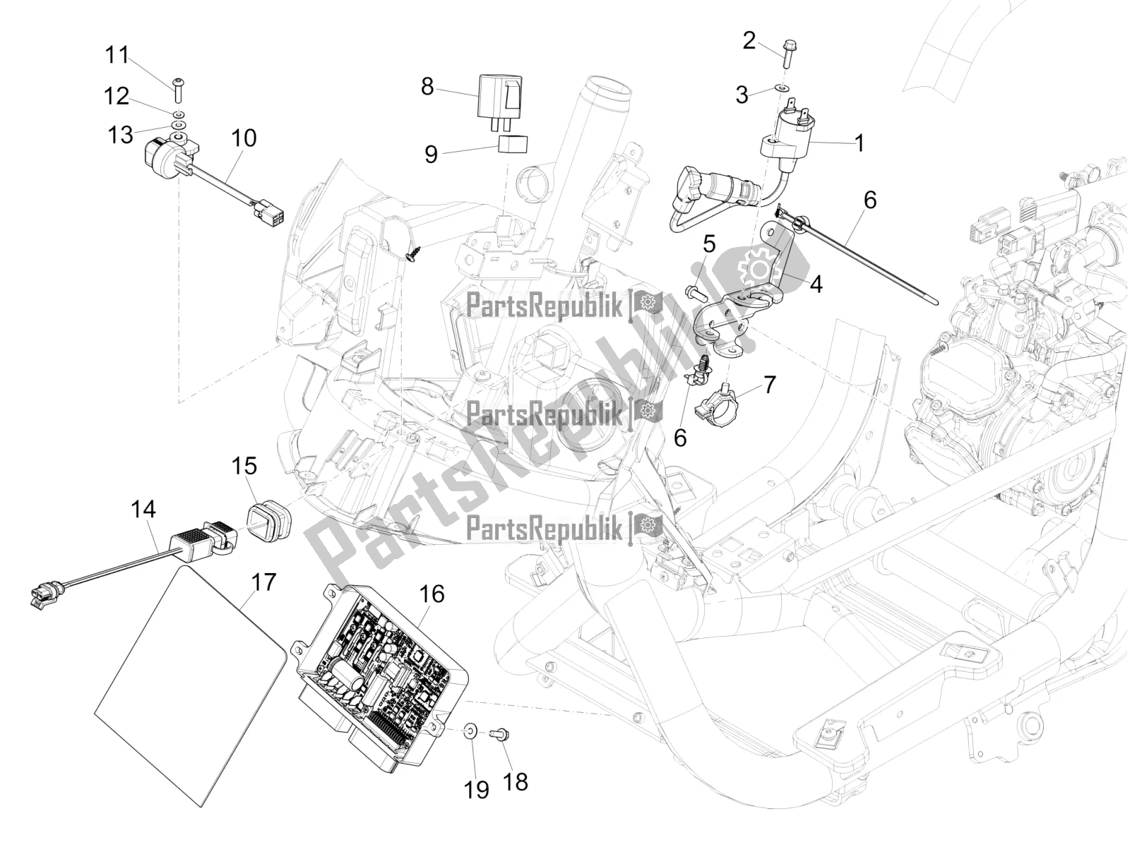 Toutes les pièces pour le Régulateurs De Tension - Unités De Commande électronique (ecu) - H. T. Bobine du Piaggio Medley 125 4T IE ABS 2017