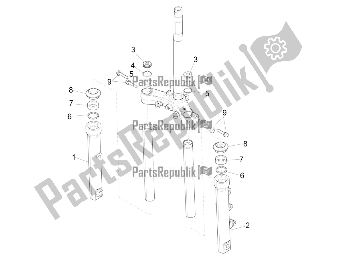 All parts for the Fork's Components (kayaba) of the Piaggio Medley 125 4T IE ABS 2018