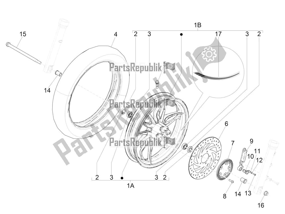 Todas las partes para Rueda Delantera de Piaggio Medley 125 4T IE ABS 2018