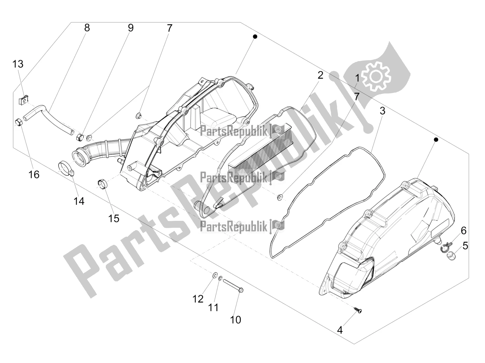 Todas las partes para Filtro De Aire de Piaggio Medley 125 4T IE ABS 2019