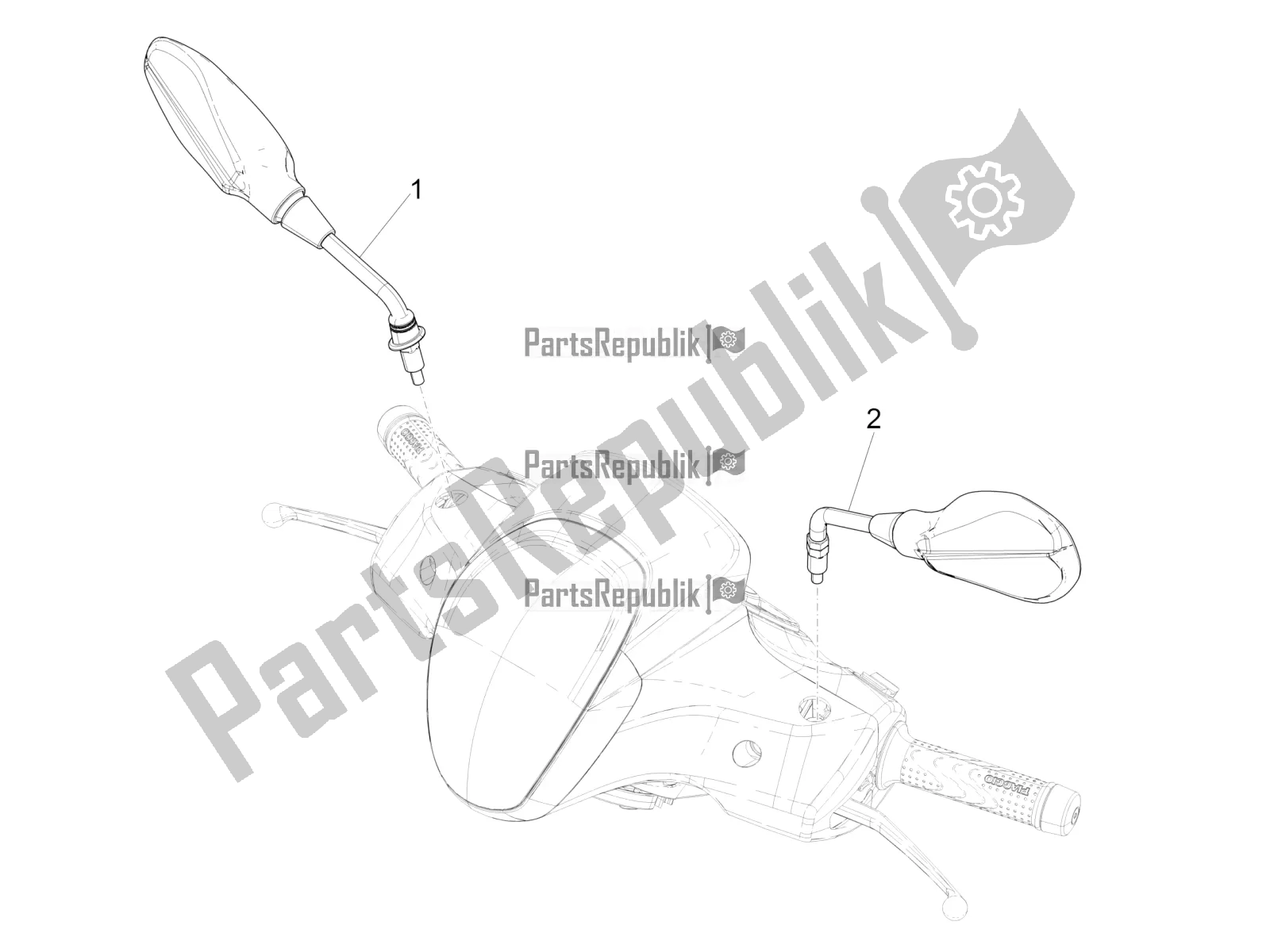 Toutes les pièces pour le Miroir (s) De Conduite du Piaggio Medley 125 4T IE ABS 2019