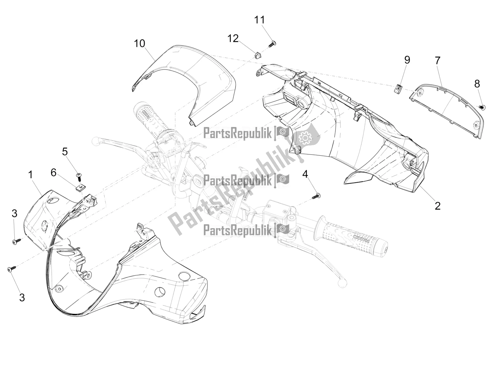Todas las partes para Coberturas De Manillar de Piaggio Medley 125 4T IE ABS 2019