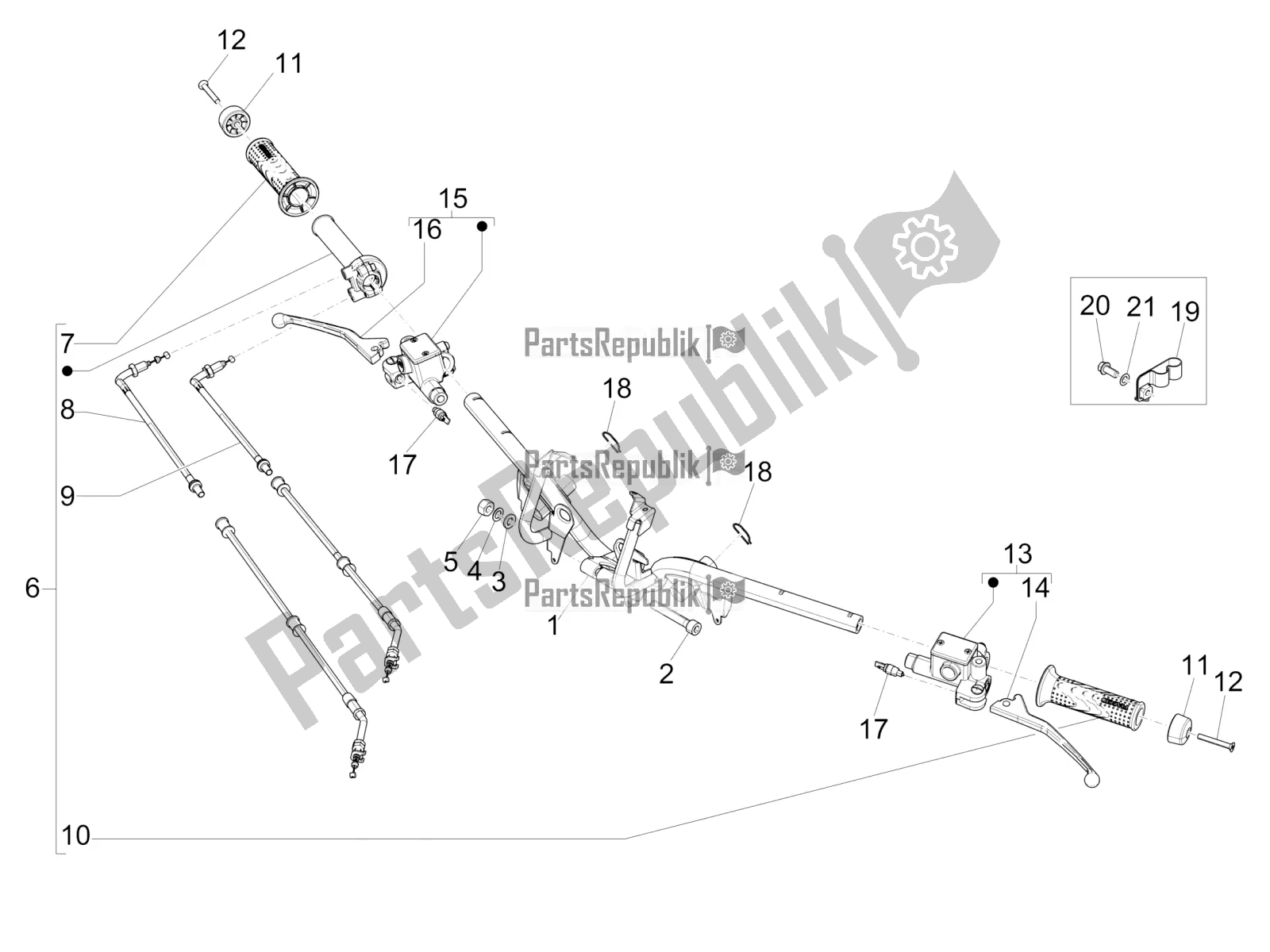 Todas las partes para Manillar - Master Cil. De Piaggio Medley 125 4T IE ABS 2019