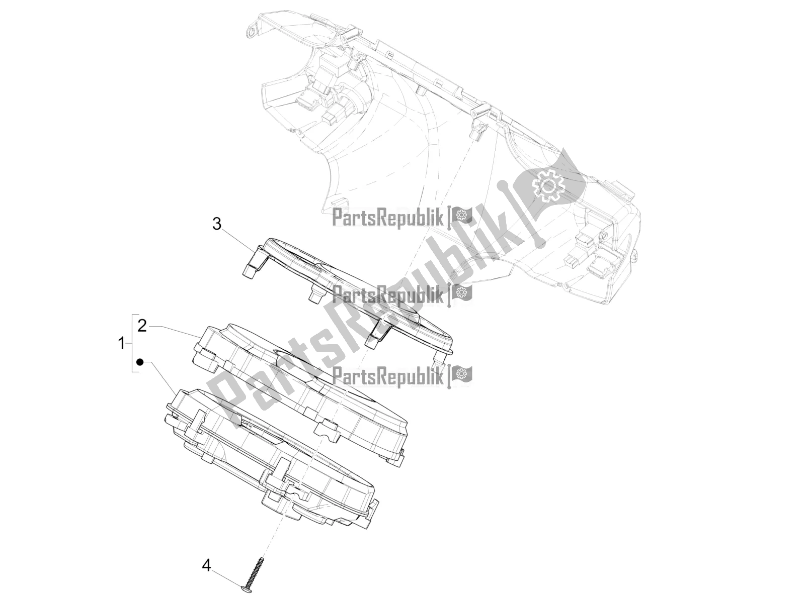 Toutes les pièces pour le Combinaison De Compteurs - Cruscotto du Piaggio Medley 125 4T IE ABS 2019