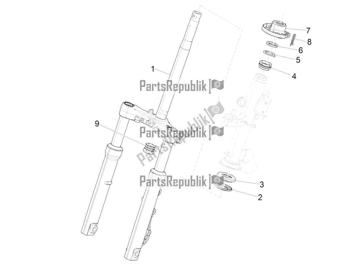 Toutes les pièces pour le Fourche / Tube De Direction - Palier De Direction du Piaggio Medley 125 4T IE ABS 2020