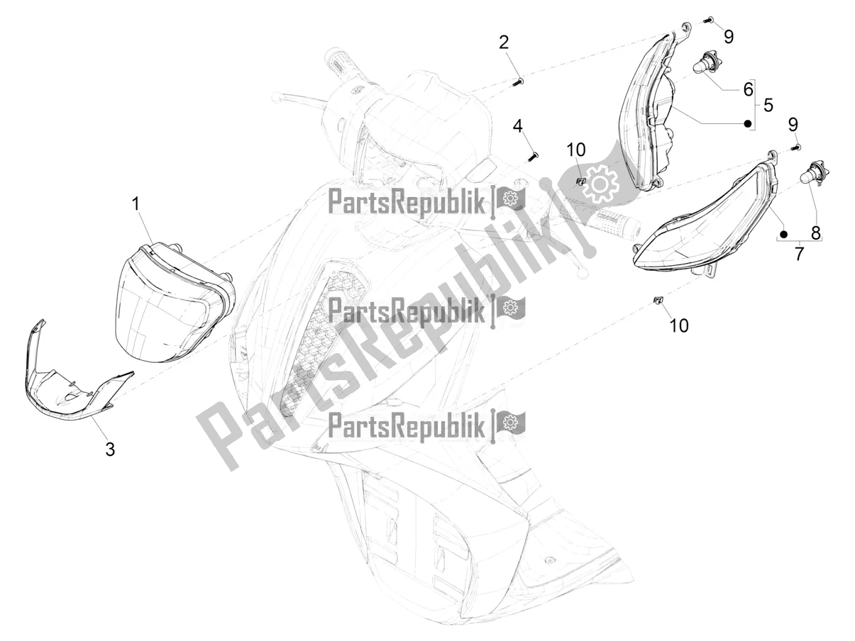 Toutes les pièces pour le Phares Avant - Clignotants du Piaggio Medley 125 4T IE ABS 2020