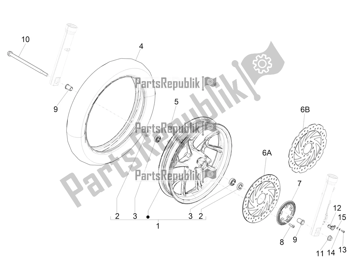 Toutes les pièces pour le Roue Avant du Piaggio Medley 125 4T IE ABS 2020