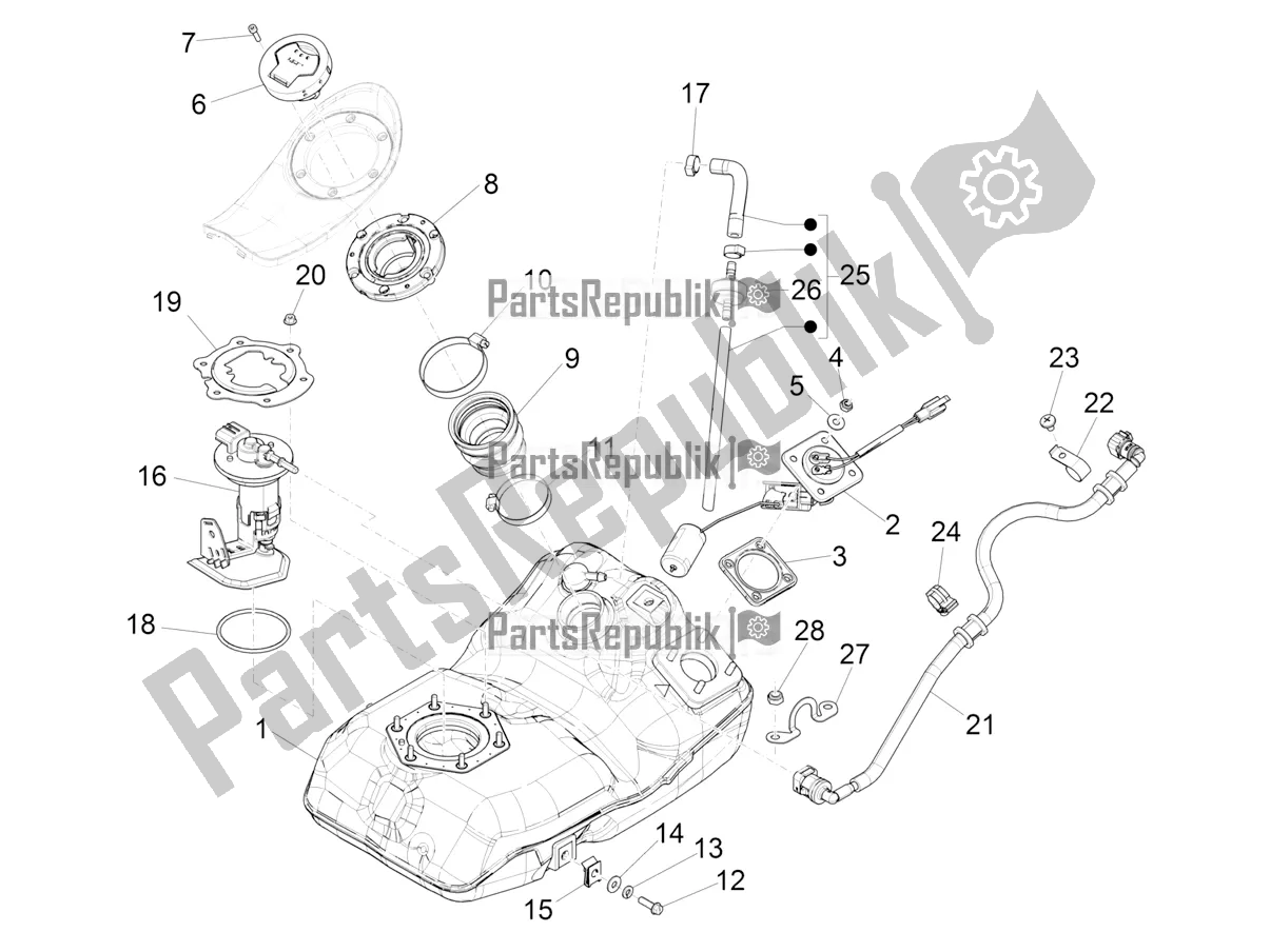 Toutes les pièces pour le Réservoir D'essence du Piaggio Medley 125 4T IE ABS 2020