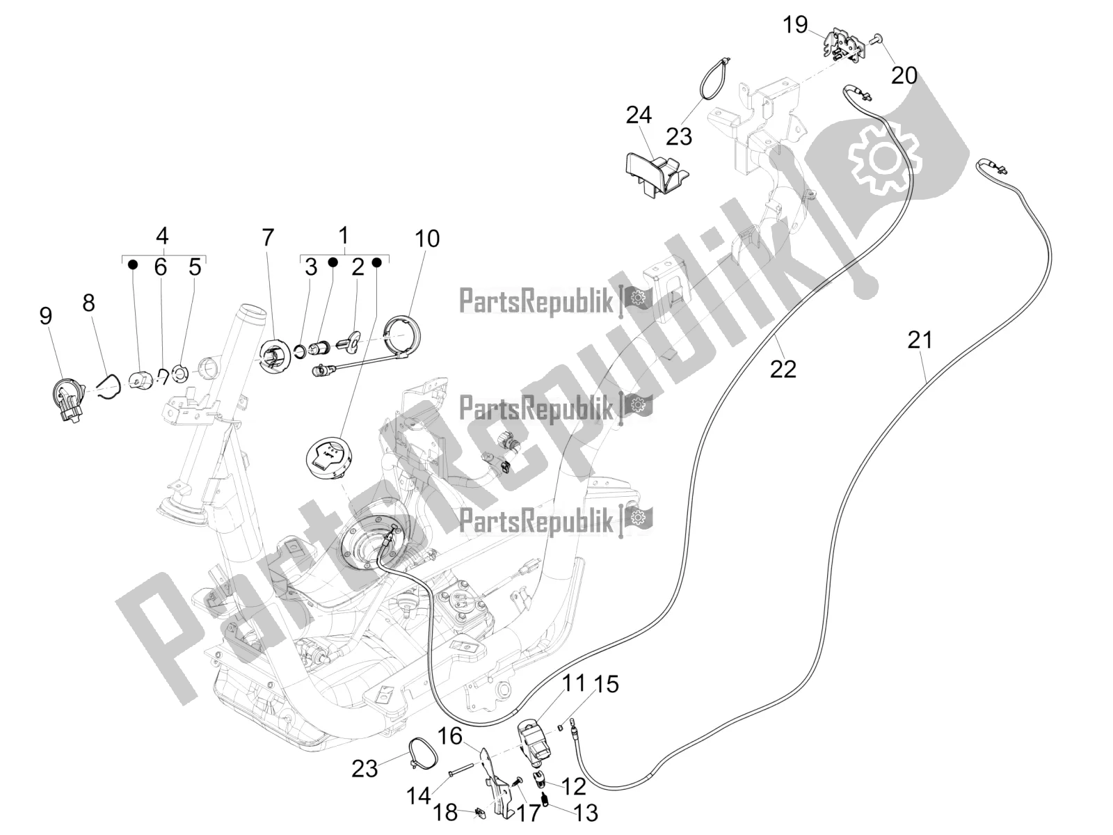 Toutes les pièces pour le Serrures du Piaggio Medley 125 4T IE ABS 2020