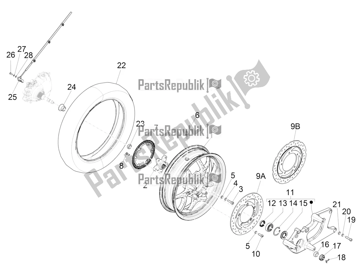 Toutes les pièces pour le Roue Arrière du Piaggio Medley 125 4T IE ABS 2020