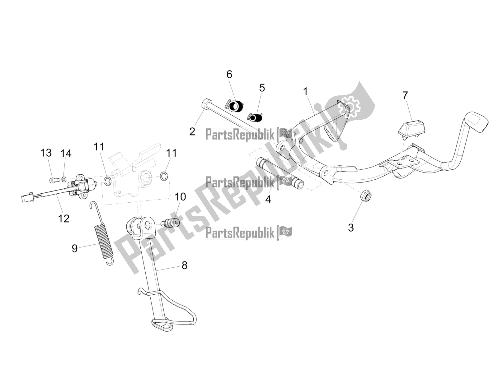 All parts for the Stand/s of the Piaggio Medley 125 4T IE ABS 2020