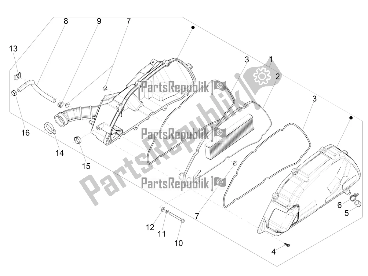 Toutes les pièces pour le Filtre à Air du Piaggio Medley 125 4T IE ABS Apac 2020