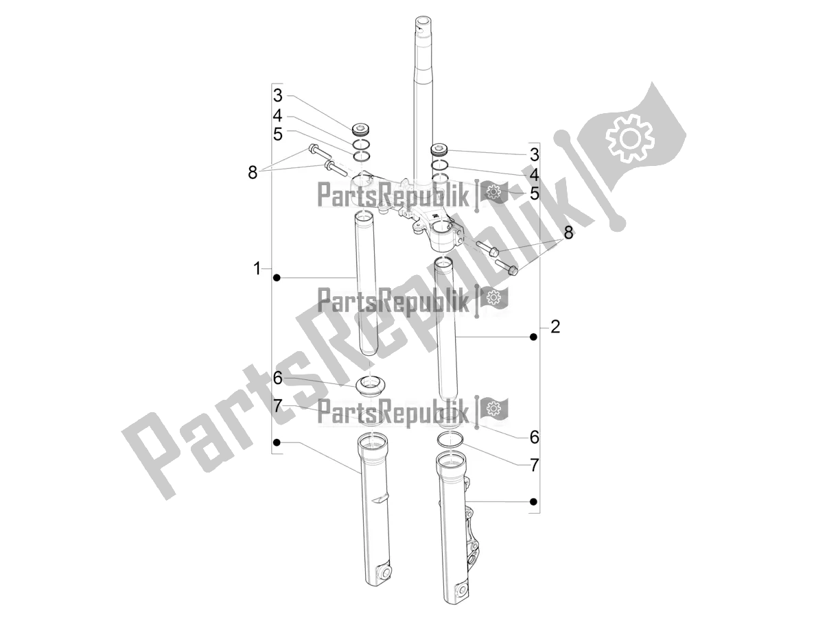Todas las partes para Fork's Components (showa) de Piaggio Medley 125 4T IE ABS Apac 2020