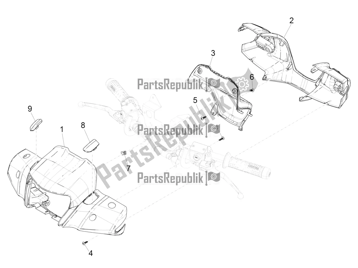 Toutes les pièces pour le Couvertures De Guidon du Piaggio Medley 125 4T IE ABS Apac 2020