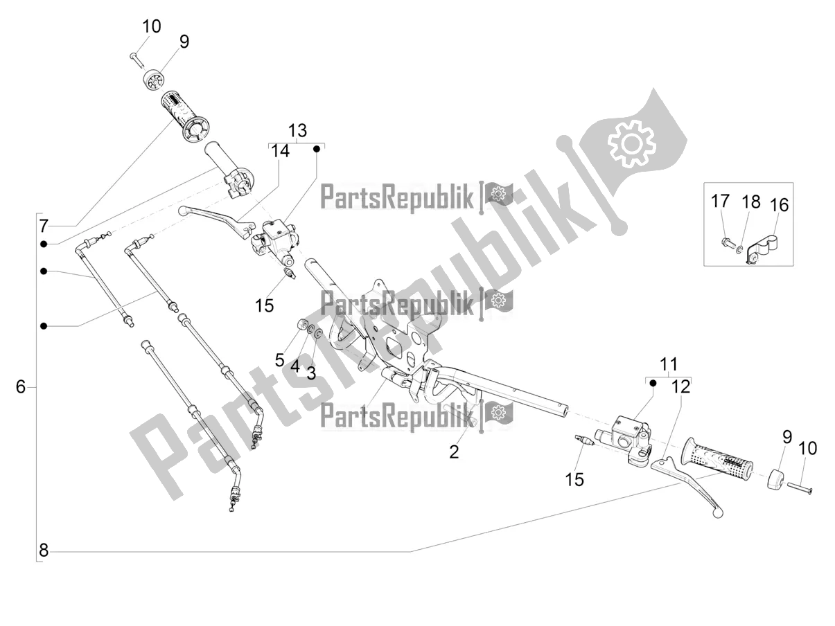 Todas las partes para Manillar - Master Cil. De Piaggio Medley 125 4T IE ABS Apac 2020