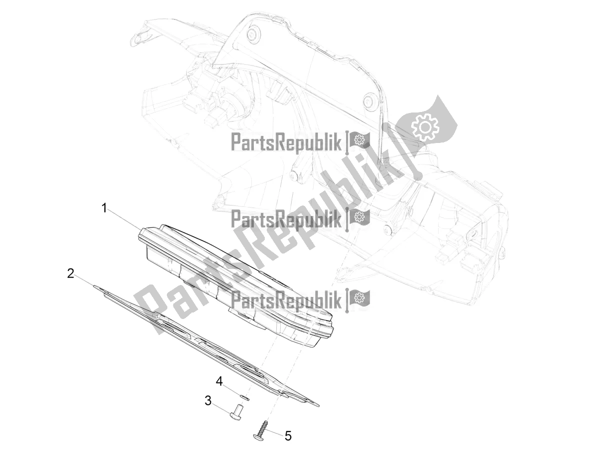 Todas las partes para Combinación De Medidor - Cruscotto de Piaggio Medley 125 4T IE ABS Apac 2020