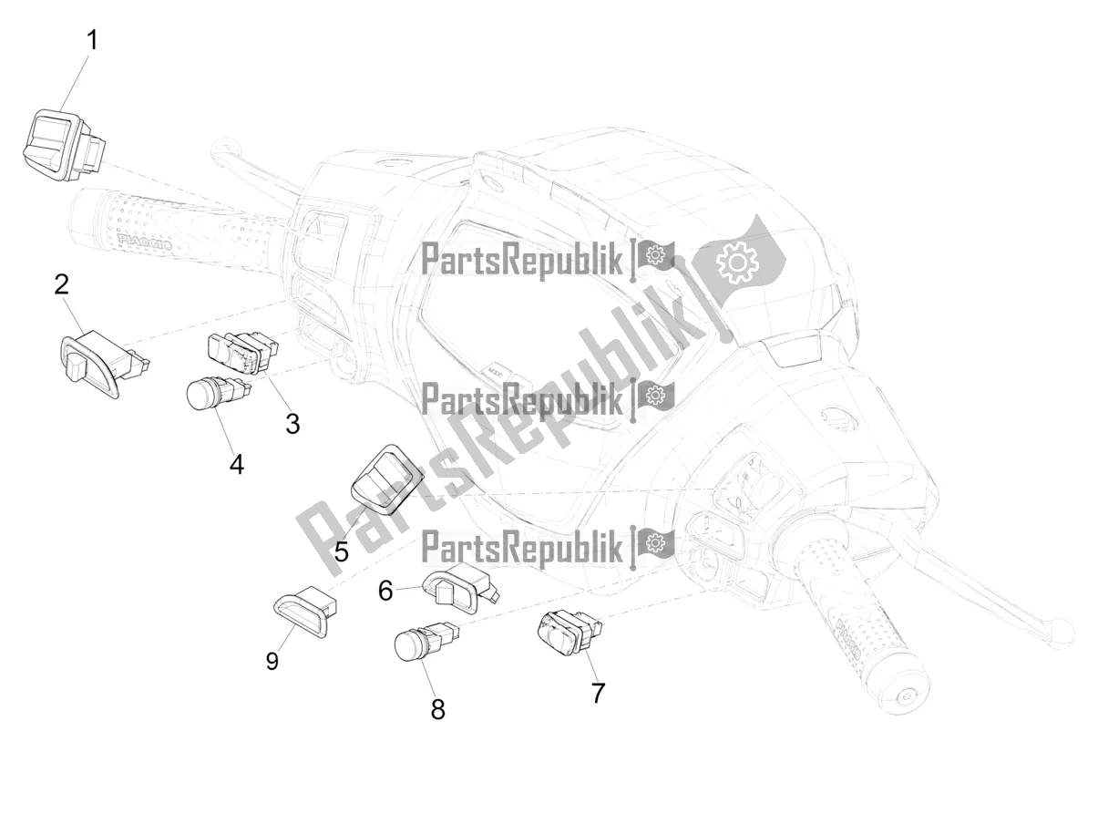 Todas las partes para Selectores - Interruptores - Botones de Piaggio Medley 125 4T IE ABS Apac 2020