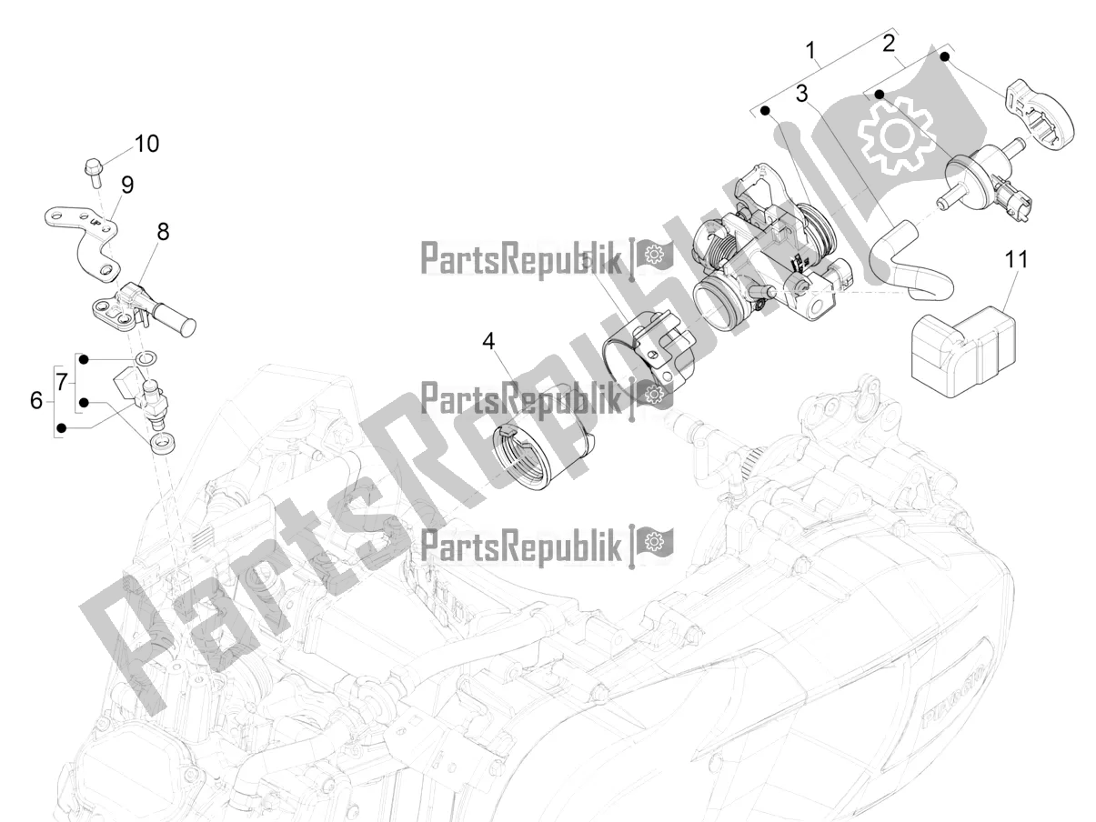 Toutes les pièces pour le Throttle Body - Injector - Induction Joint du Piaggio Medley 125 4T IE ABS Apac 2020