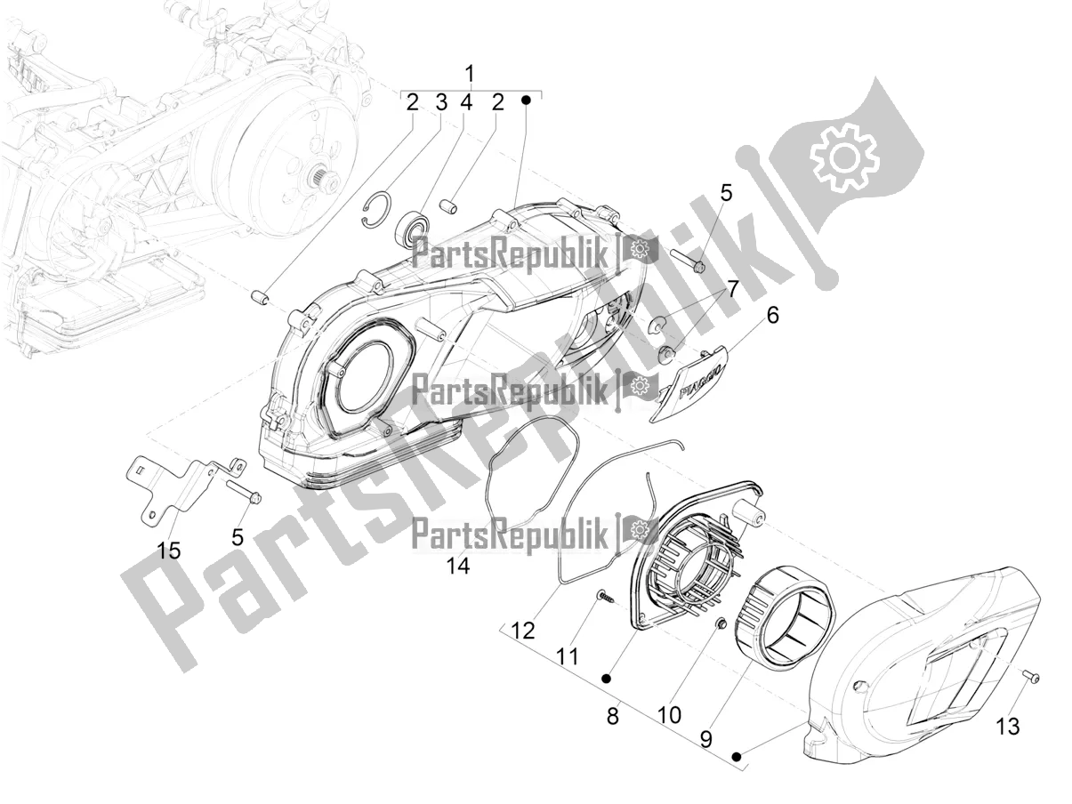 Toutes les pièces pour le Couvercle De Carter - Refroidissement Du Carter du Piaggio Medley 125 ABS 2021