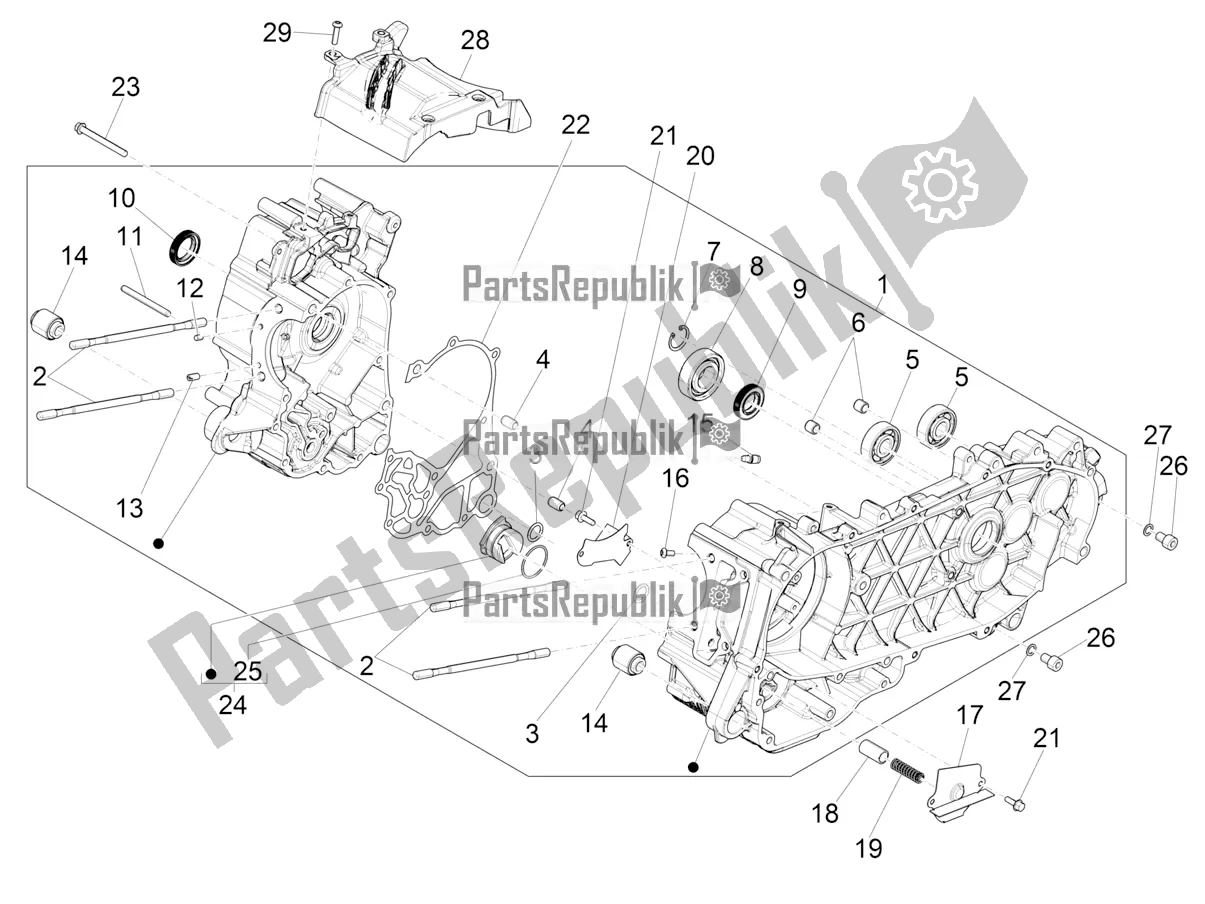 Toutes les pièces pour le Carter du Piaggio Medley 125 ABS 2021