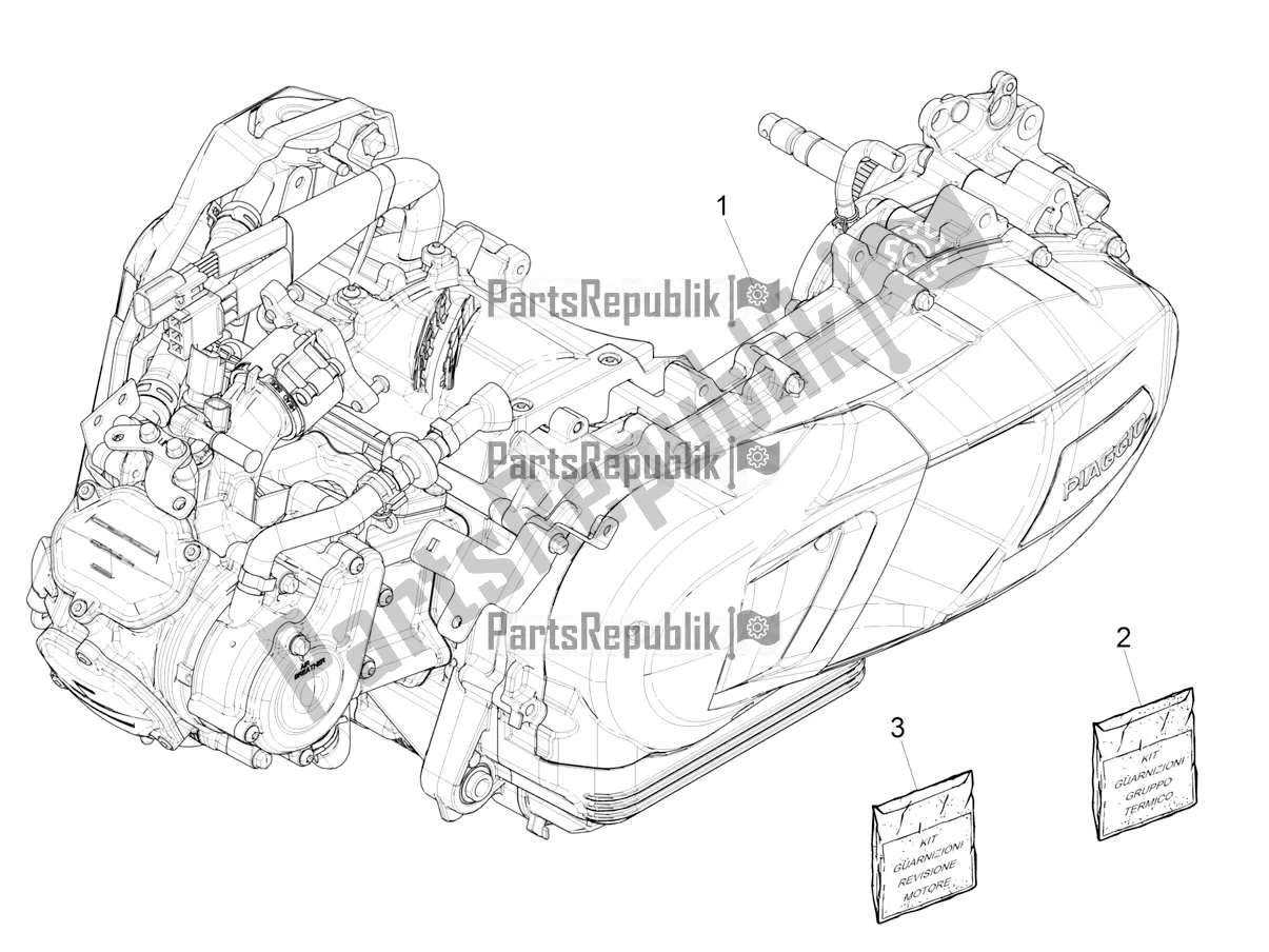 Toutes les pièces pour le Moteur, Assemblage du Piaggio Medley 125 ABS 2021