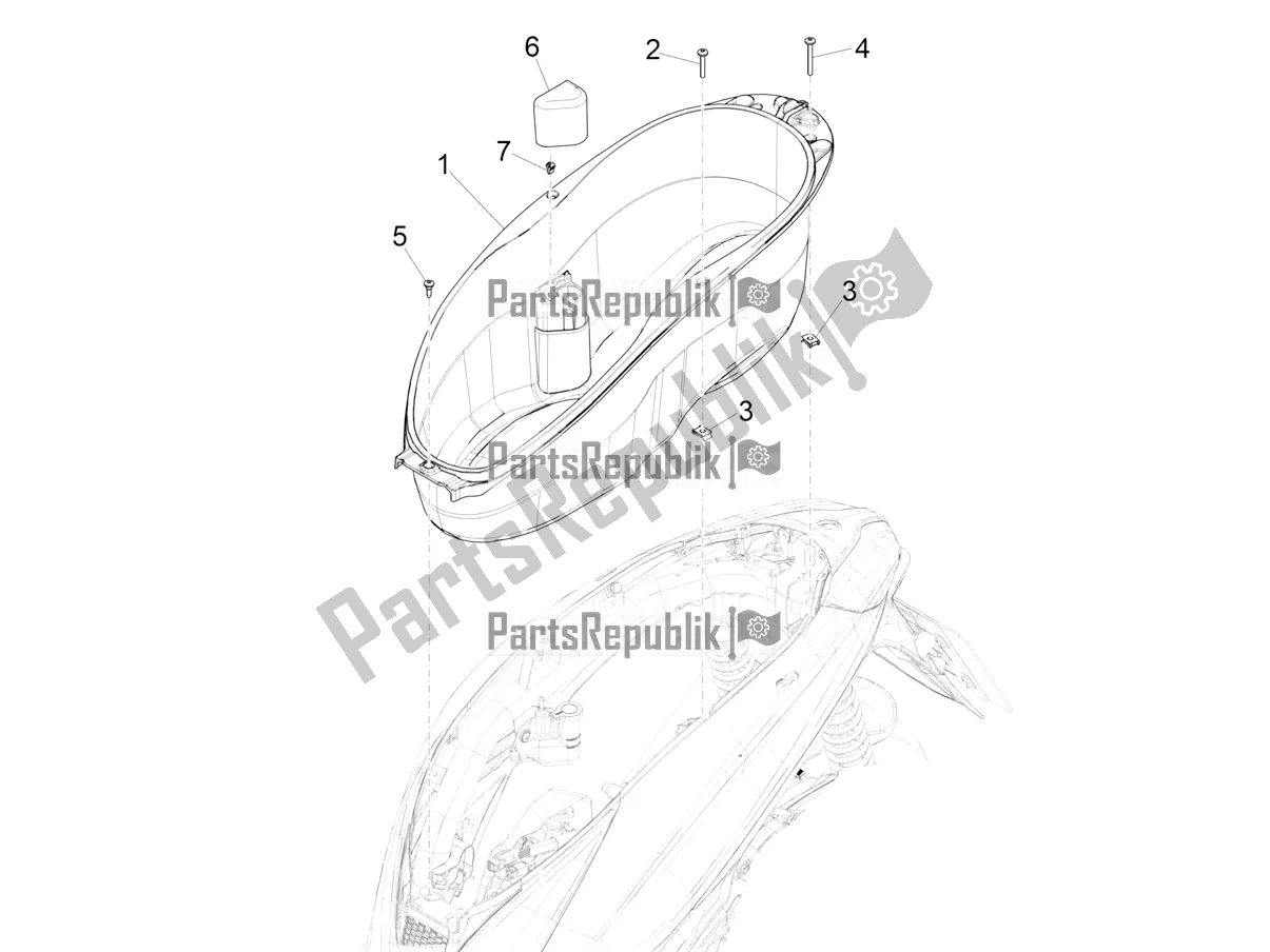 Toutes les pièces pour le Logement De Casque - Sous La Selle du Piaggio Medley 125 ABS 2021