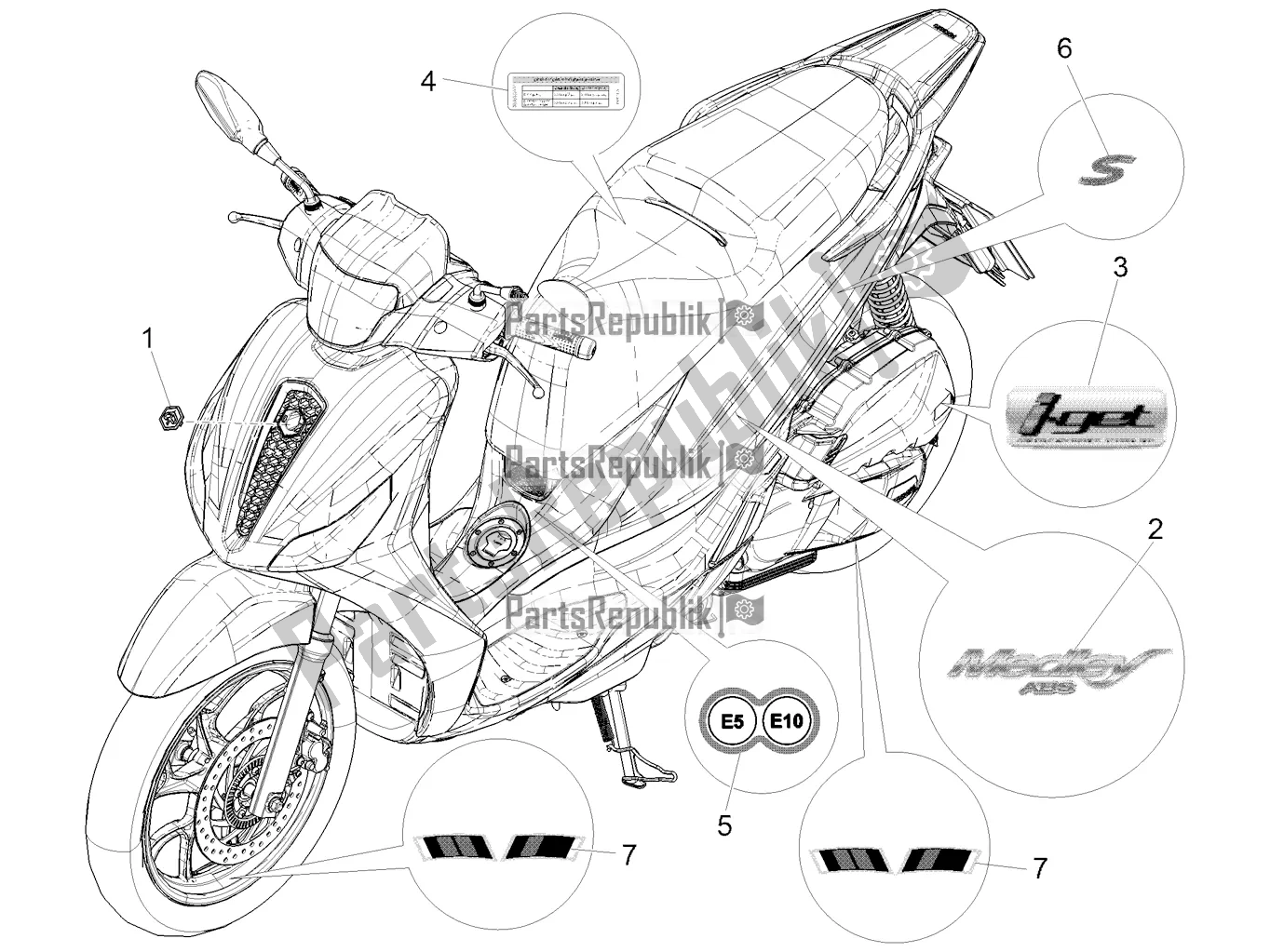 Wszystkie części do Talerze - Emblematy Piaggio Medley 125 ABS 2021