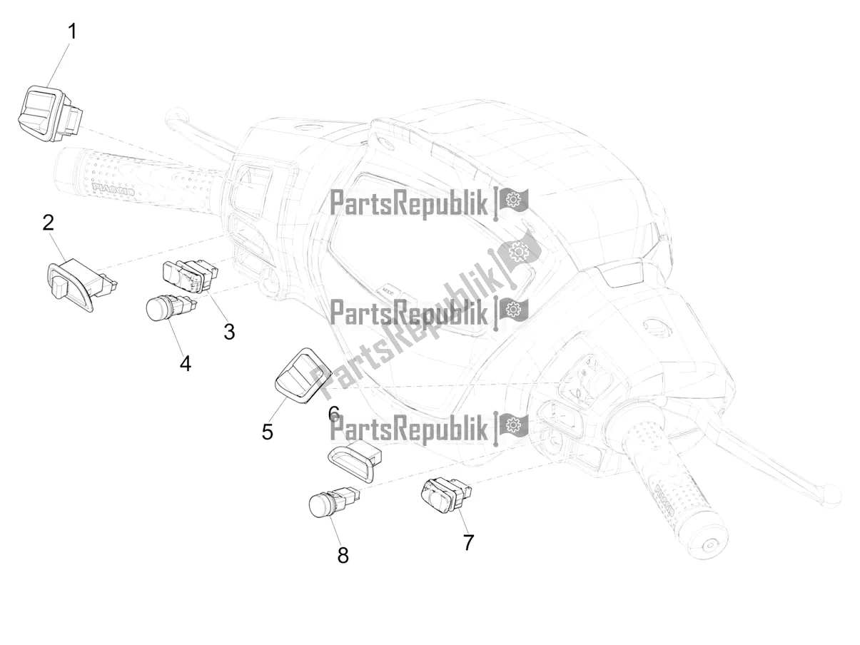 Todas las partes para Selectores - Interruptores - Botones de Piaggio Medley 125 ABS 2021