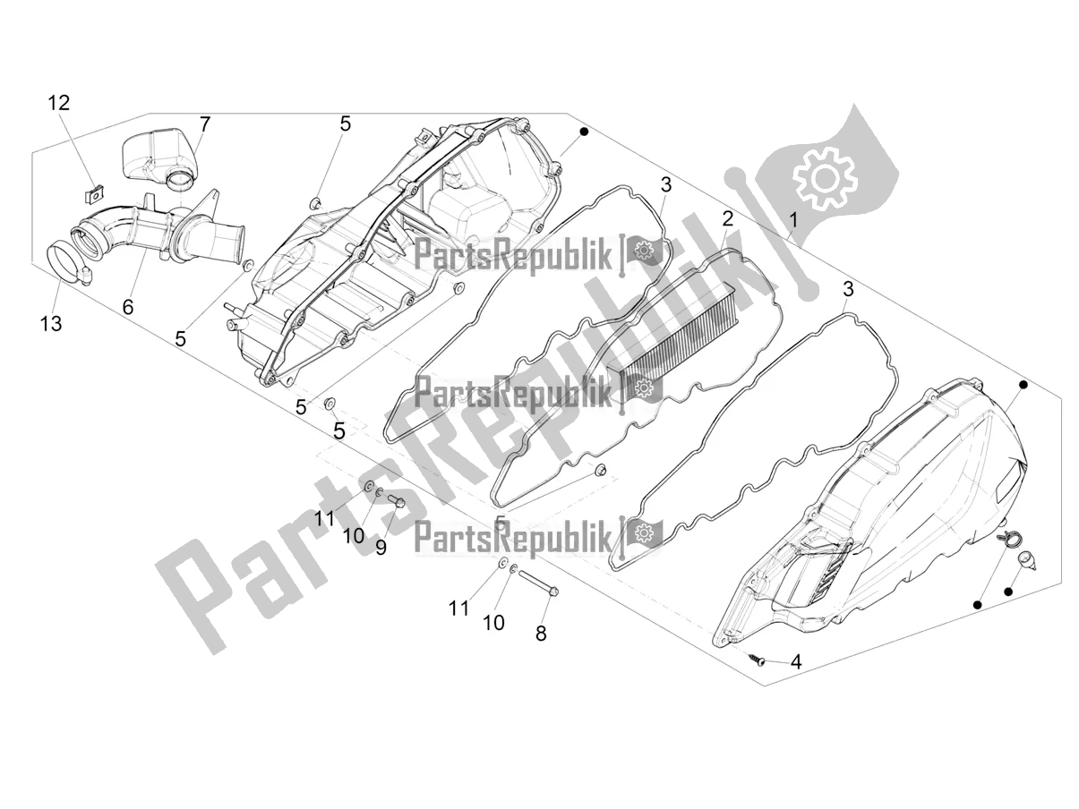 Toutes les pièces pour le Filtre à Air du Piaggio Medley 125 ABS 2022