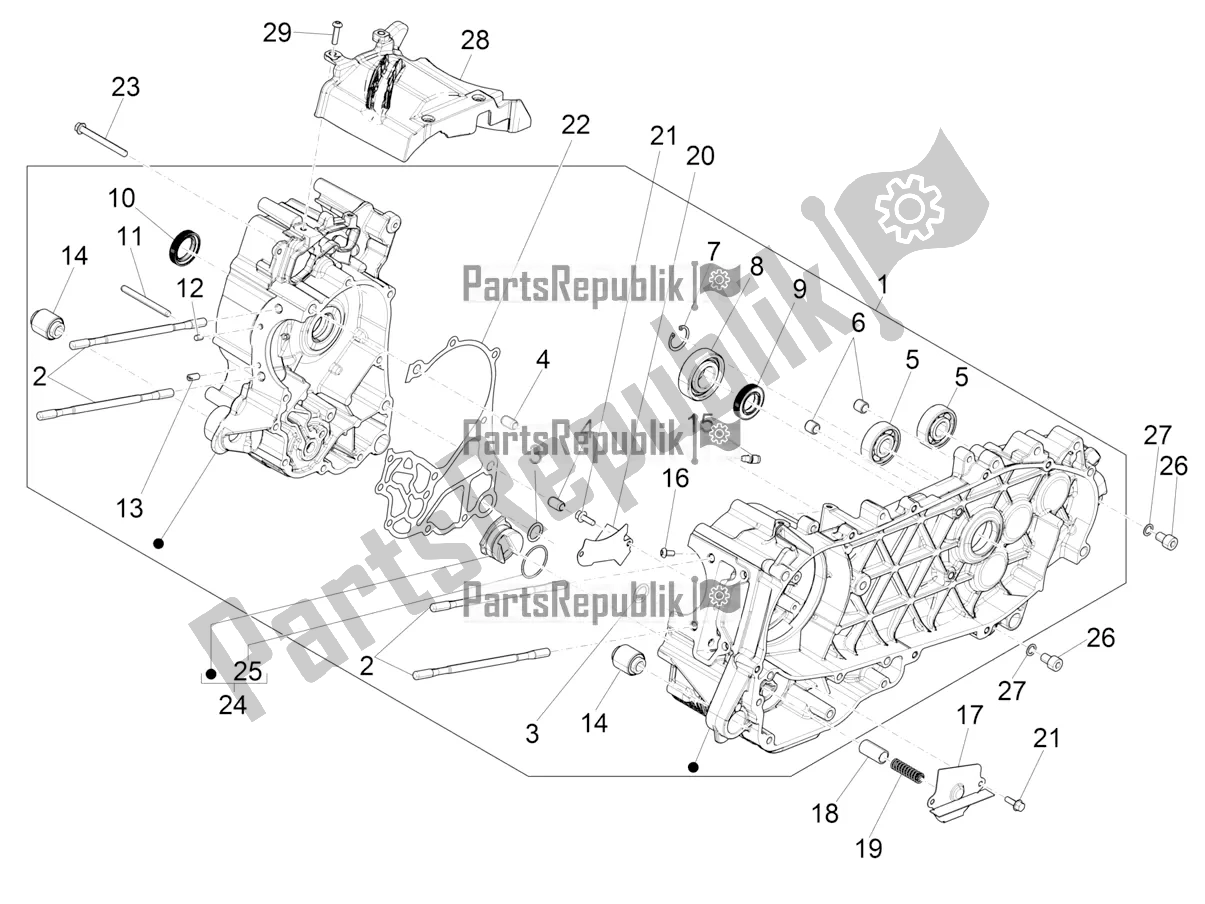 Todas las partes para Caja Del Cigüeñal de Piaggio Medley 125 ABS 2022