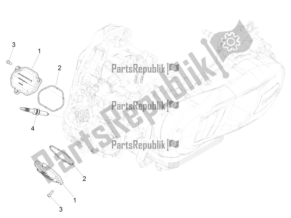 Todas las partes para Cubierta De Tapa De Cilindro de Piaggio Medley 125 ABS 2022