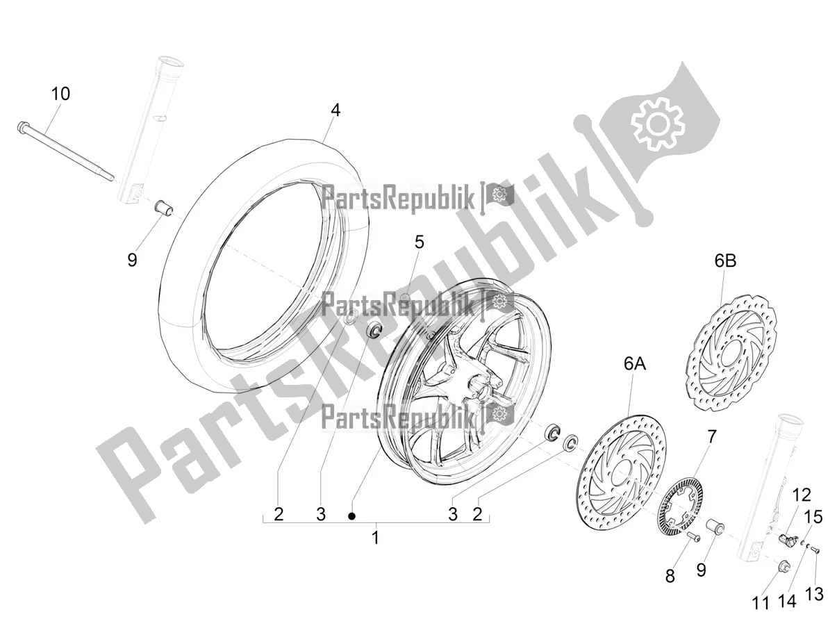 Toutes les pièces pour le Roue Avant du Piaggio Medley 125 ABS 2022