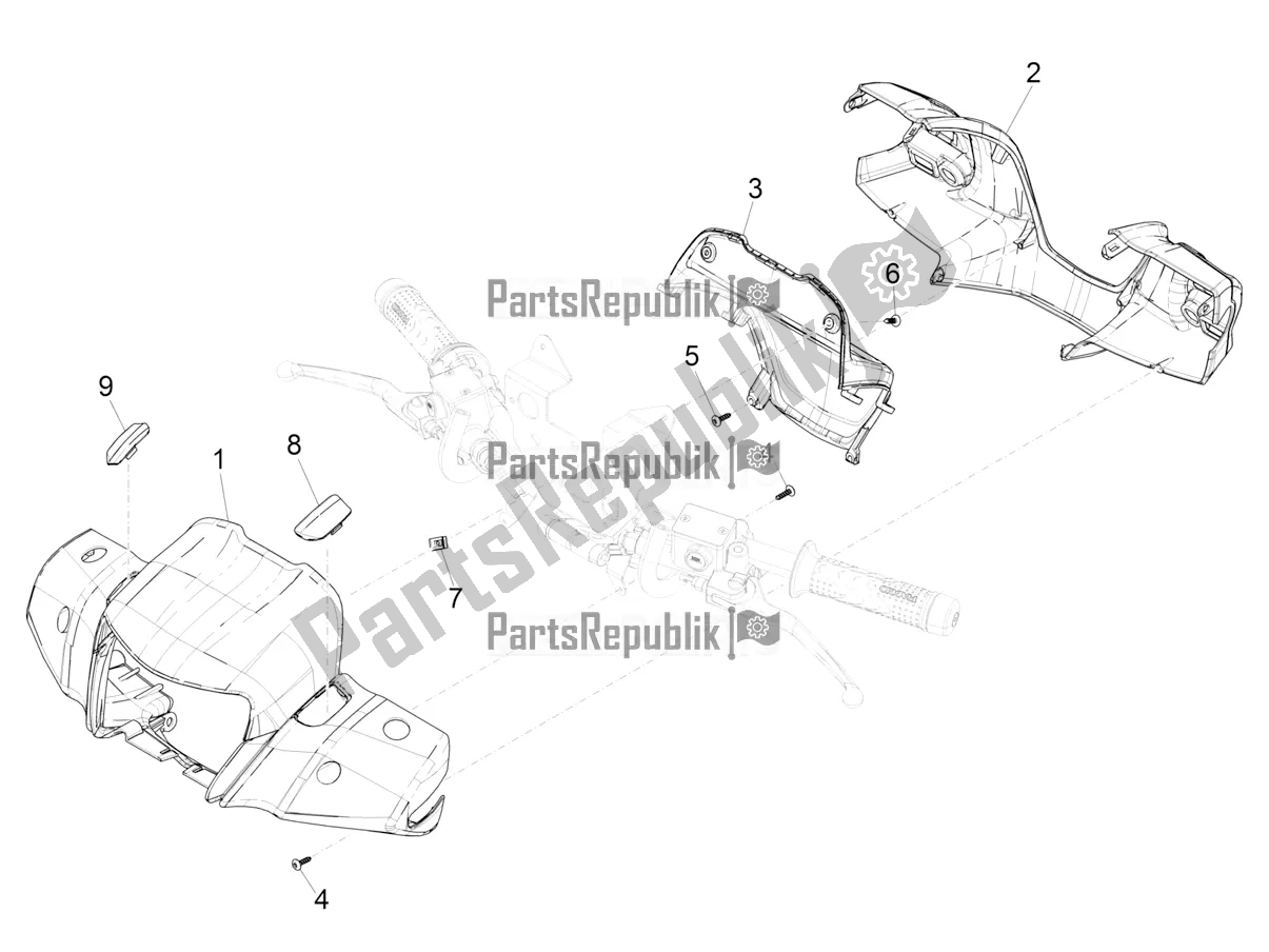 Alle onderdelen voor de Stuurbedekkingen van de Piaggio Medley 125 ABS 2022