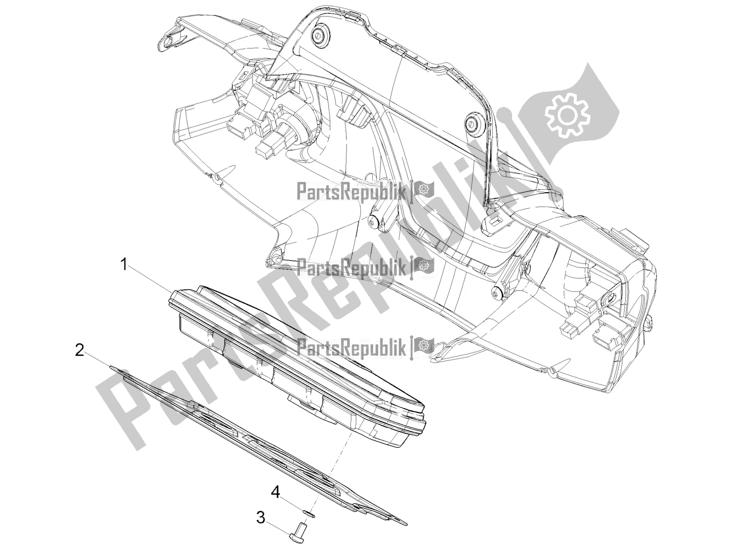 All parts for the Meter Combination - Cruscotto of the Piaggio Medley 125 ABS 2022