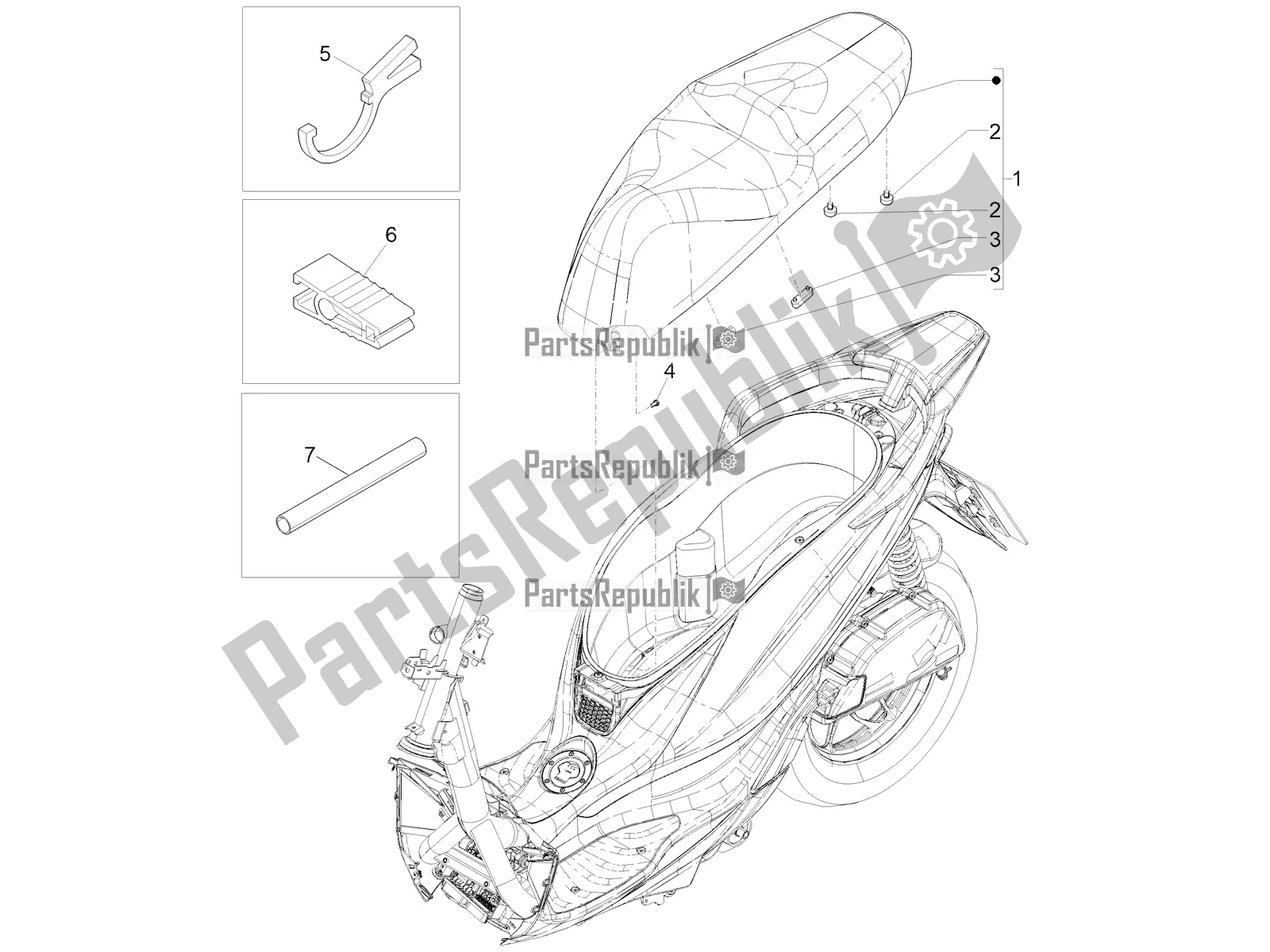 All parts for the Saddle/seats of the Piaggio Medley 125 ABS 2022