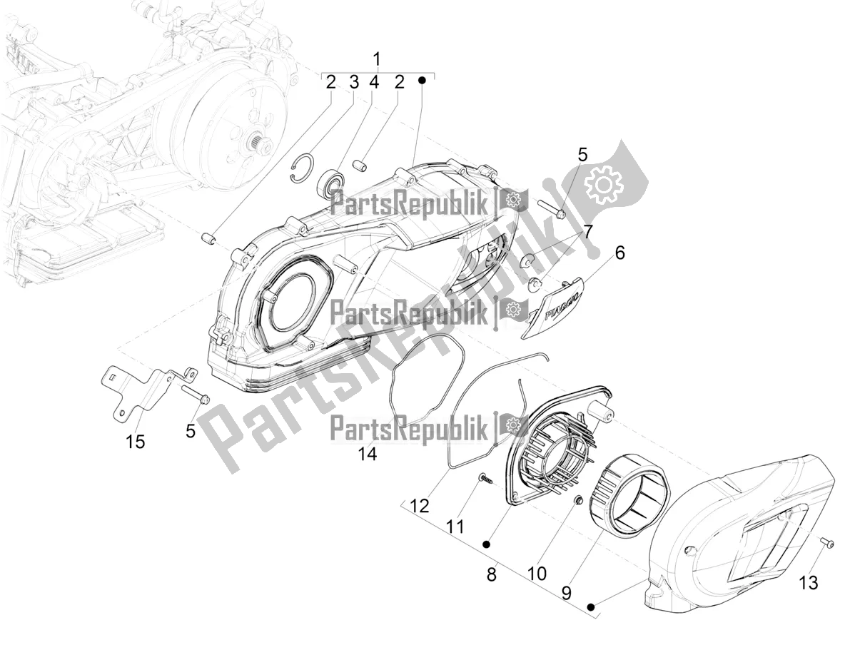 Todas las partes para Tapa Del Cárter - Enfriamiento Del Cárter de Piaggio Medley 125 ABS Apac 2021