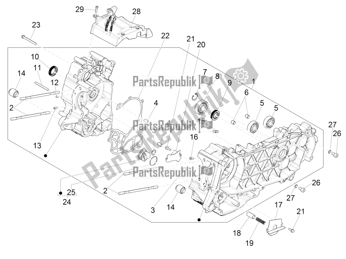 Todas las partes para Caja Del Cigüeñal de Piaggio Medley 125 ABS Apac 2021